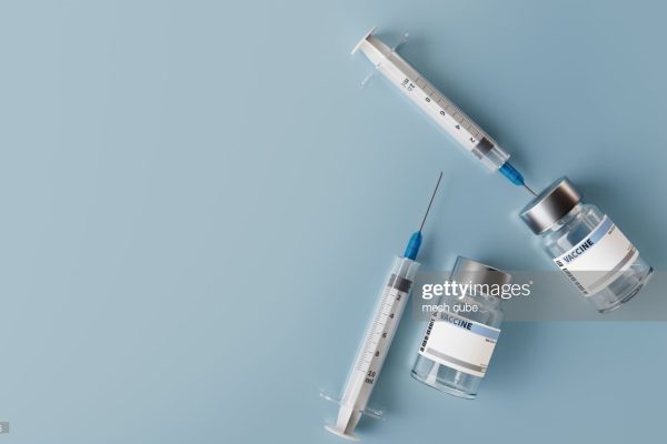 virus vaccine and injection, 3d rendering